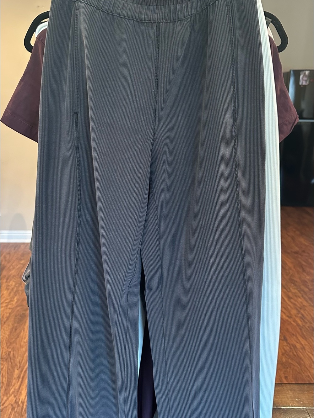 lululemon athletica Dark Gray/black ribbed softstream pants